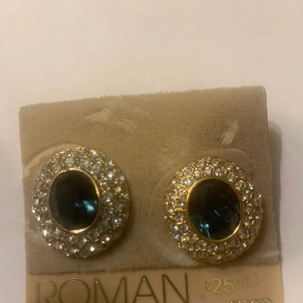 Roman vintage rhinestone earrings